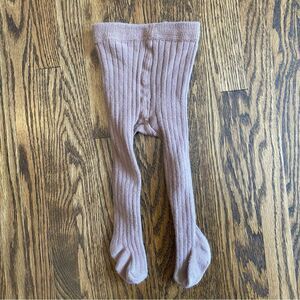 Quincy Mae Ribbed Baby Tights Size 6-12 months Stockings Tan